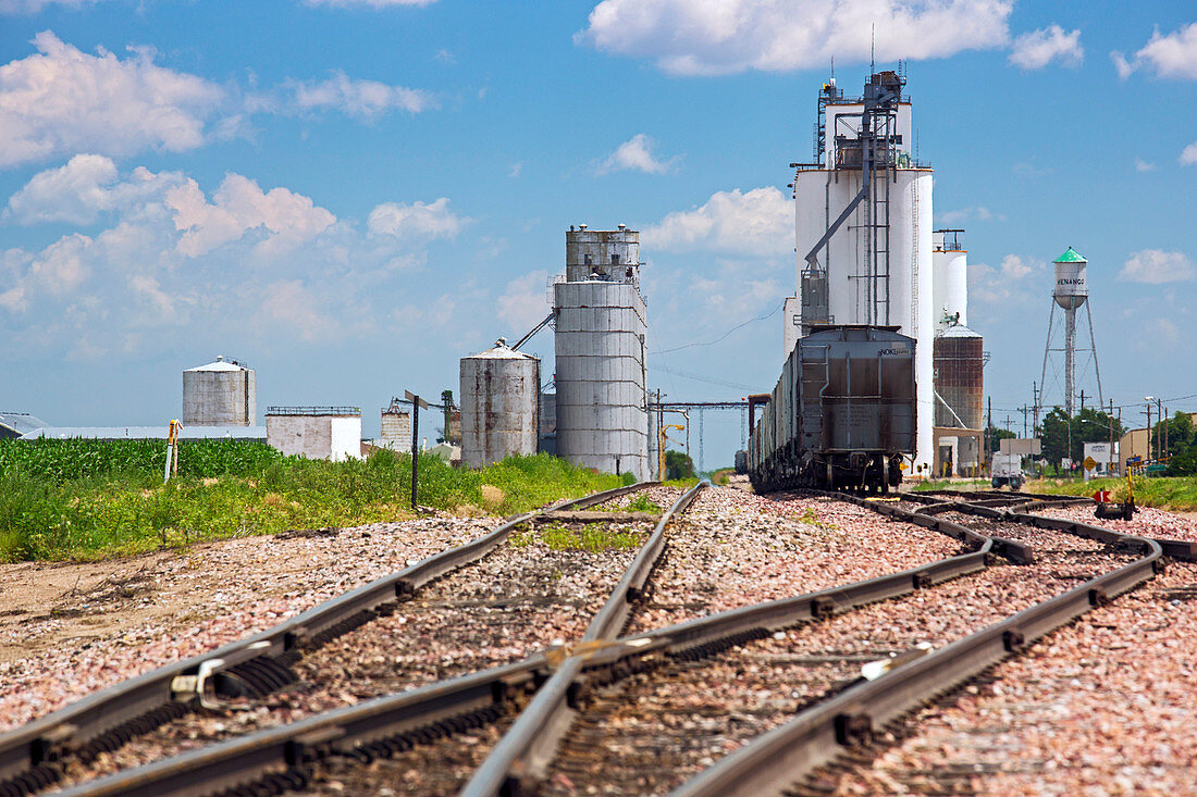 Grain elevators and railway