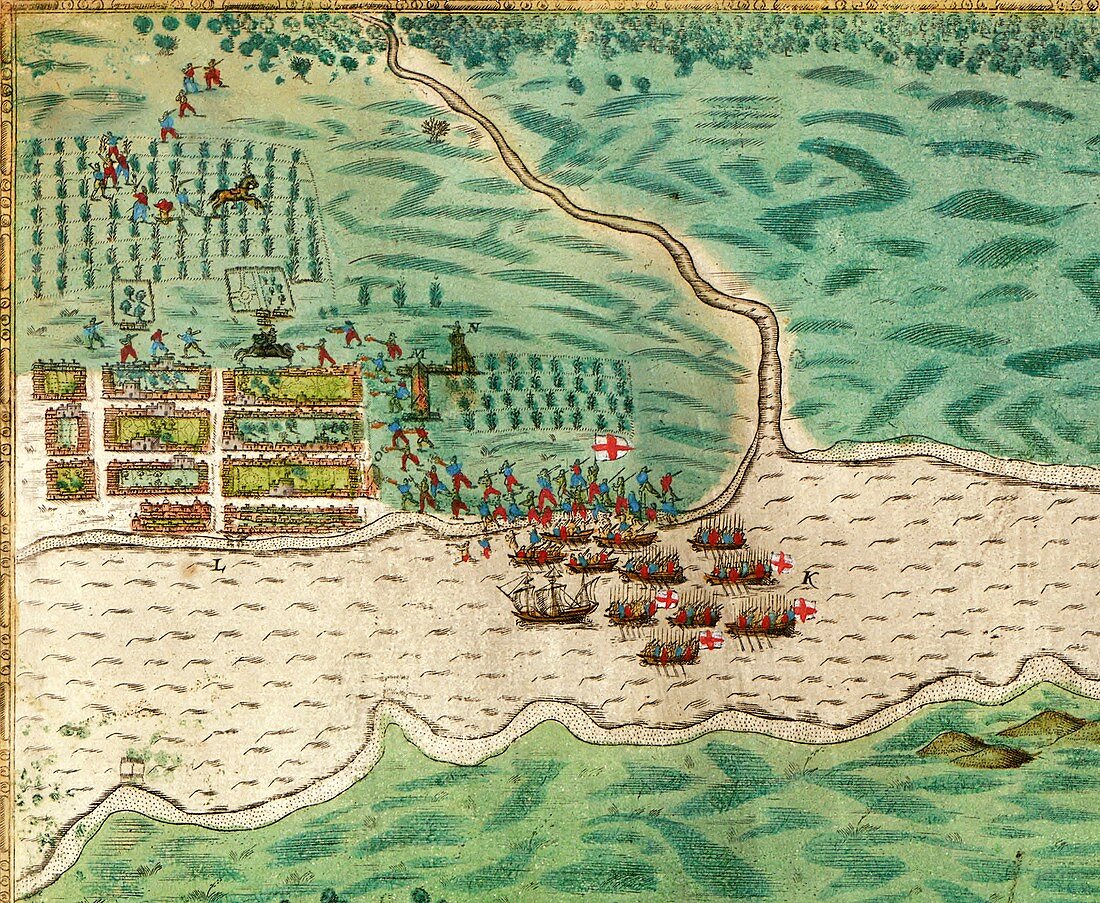 Drake's attack on Saint Augustine,1586