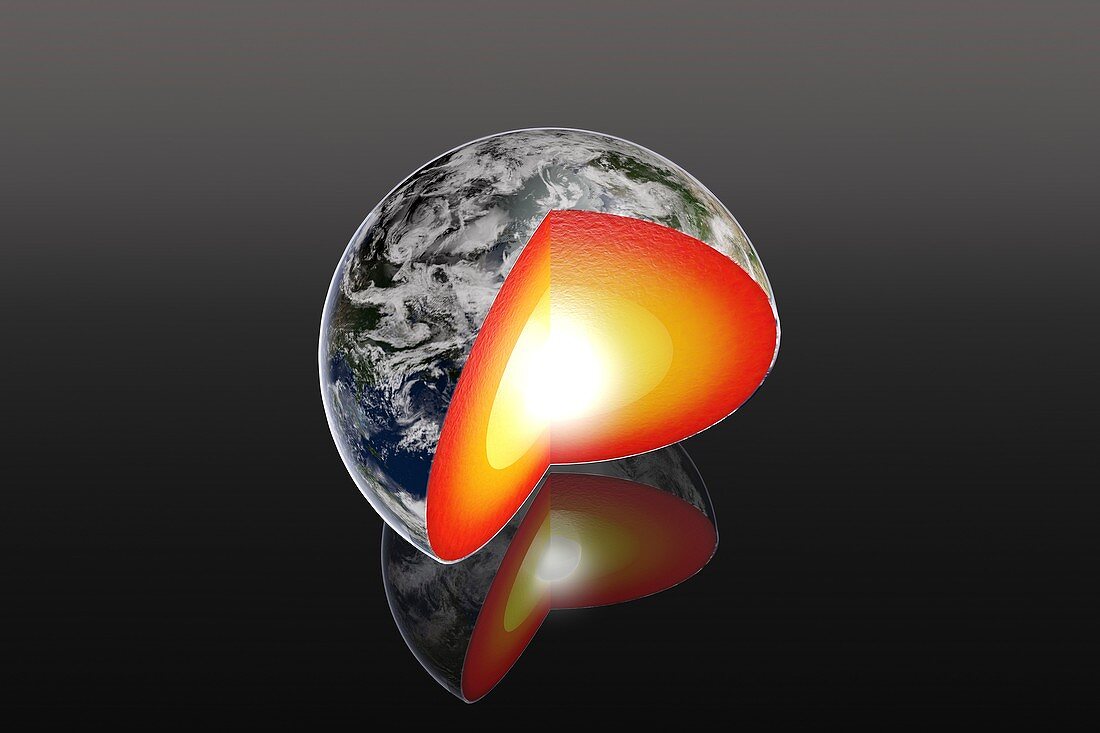 Earth's internal structure,illustration