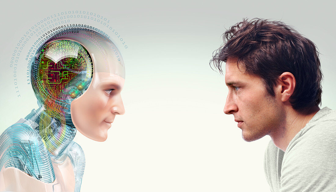Robot-human evolution,conceptual image
