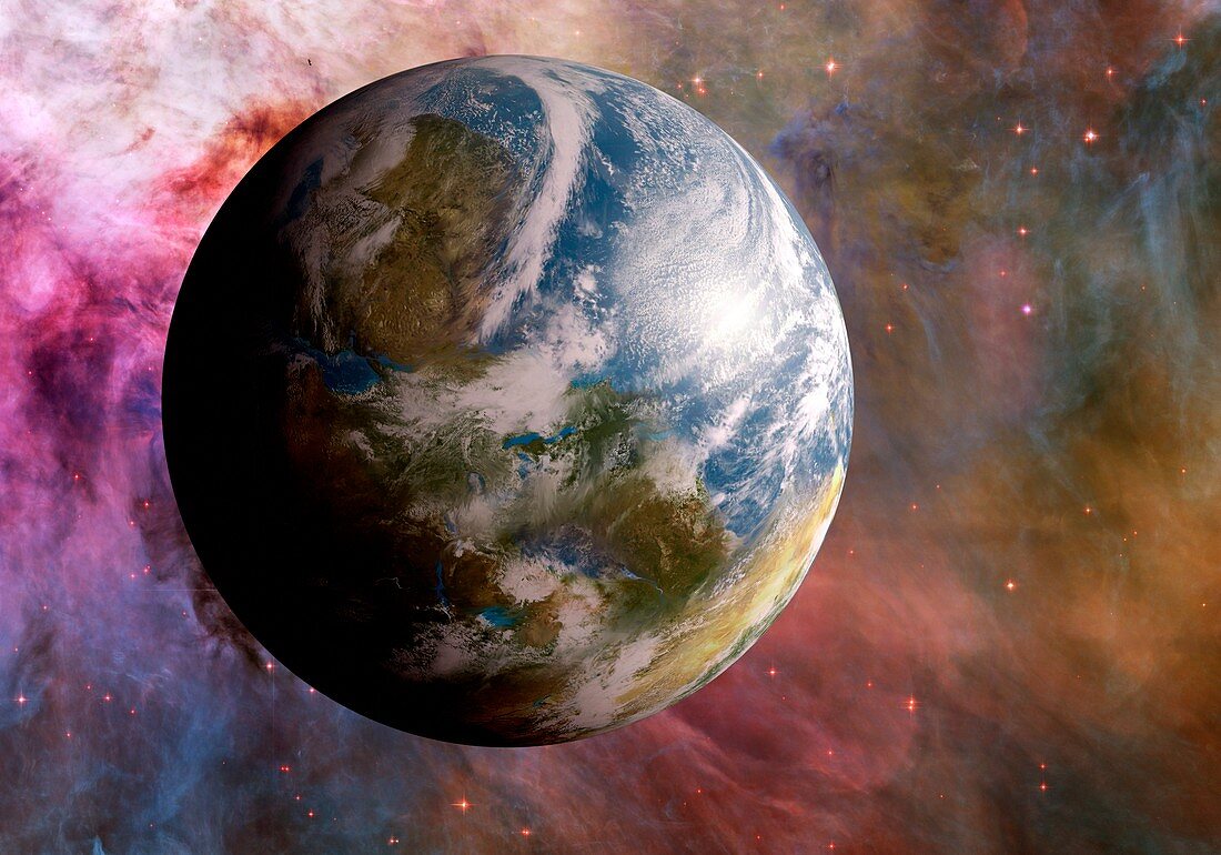 Earth-like alien planet,illustration