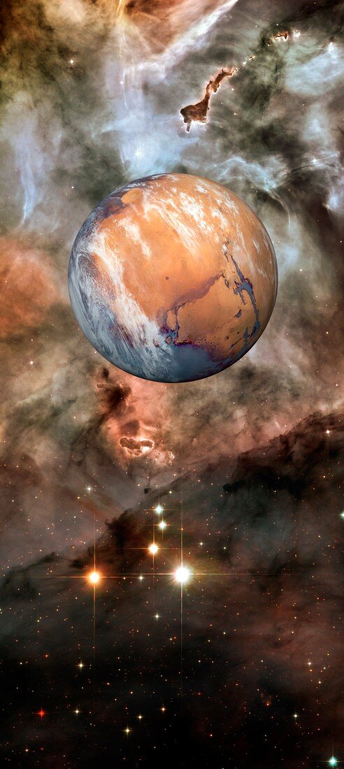 Alien planet and Carina Nebula