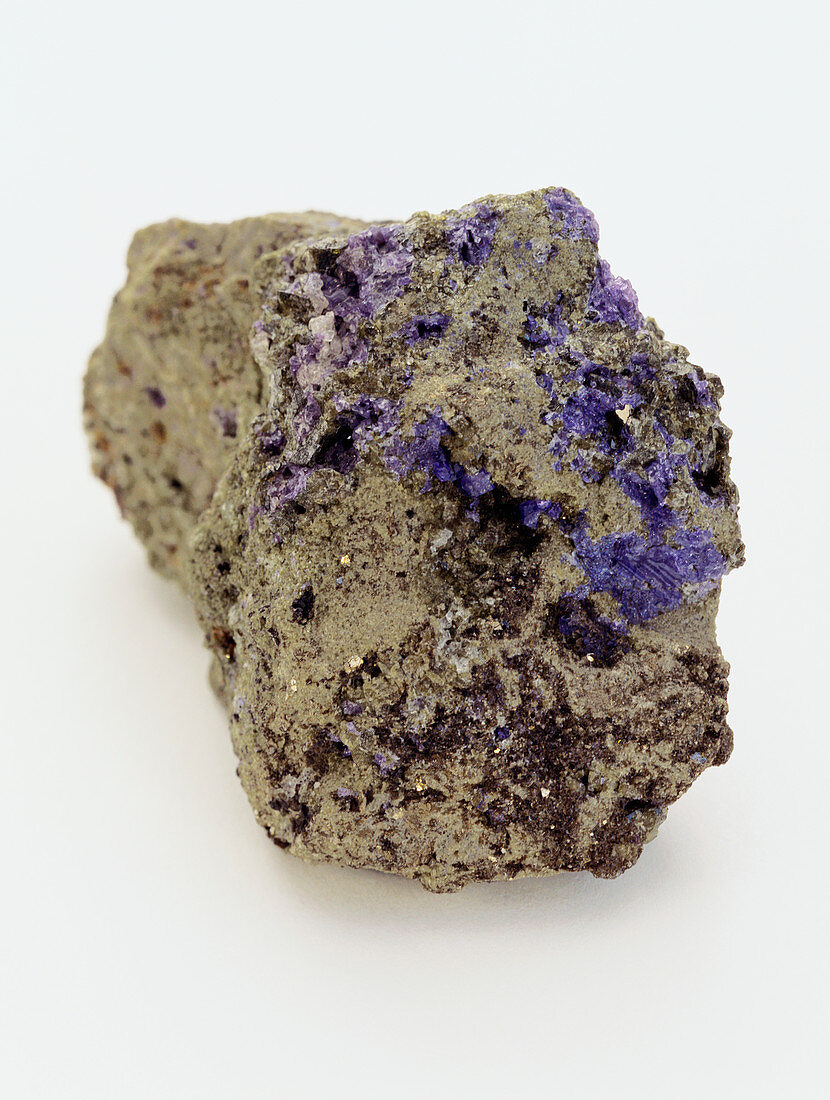 Blue Hauyne crystals in lava groundmass