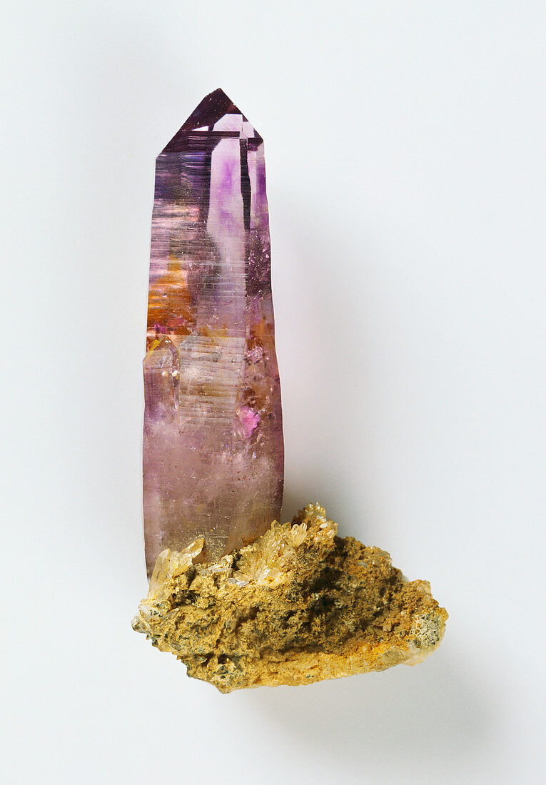 Prismatic amethyst crystal