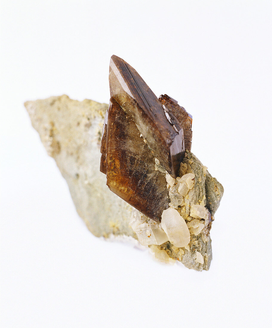 Wedge shaped titanite crystal