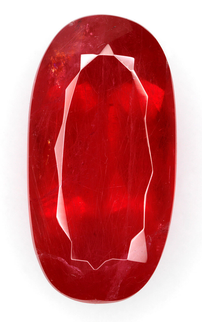 Oval cut red Rhodochrosite gemstone