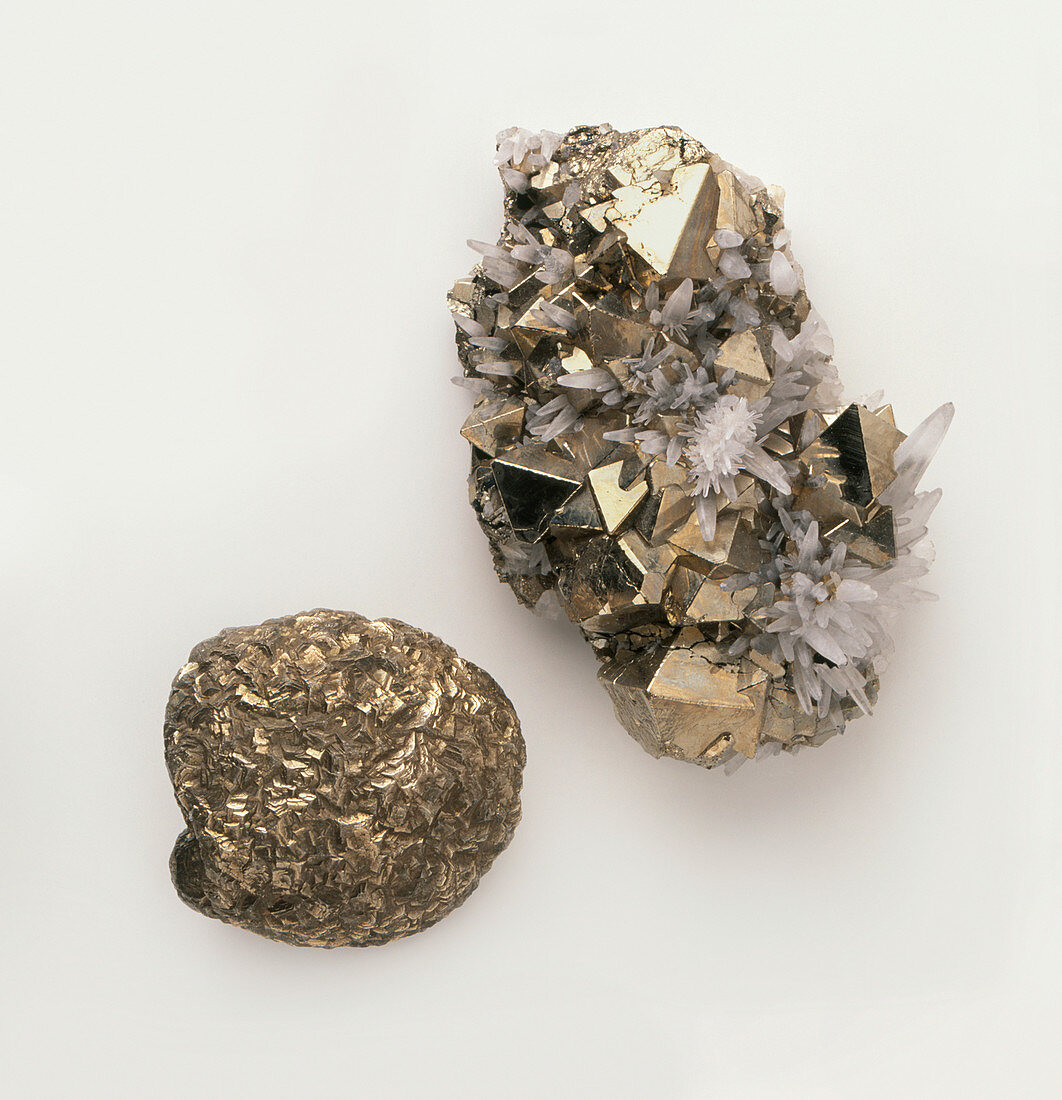 Pyrite interspersed with quartz