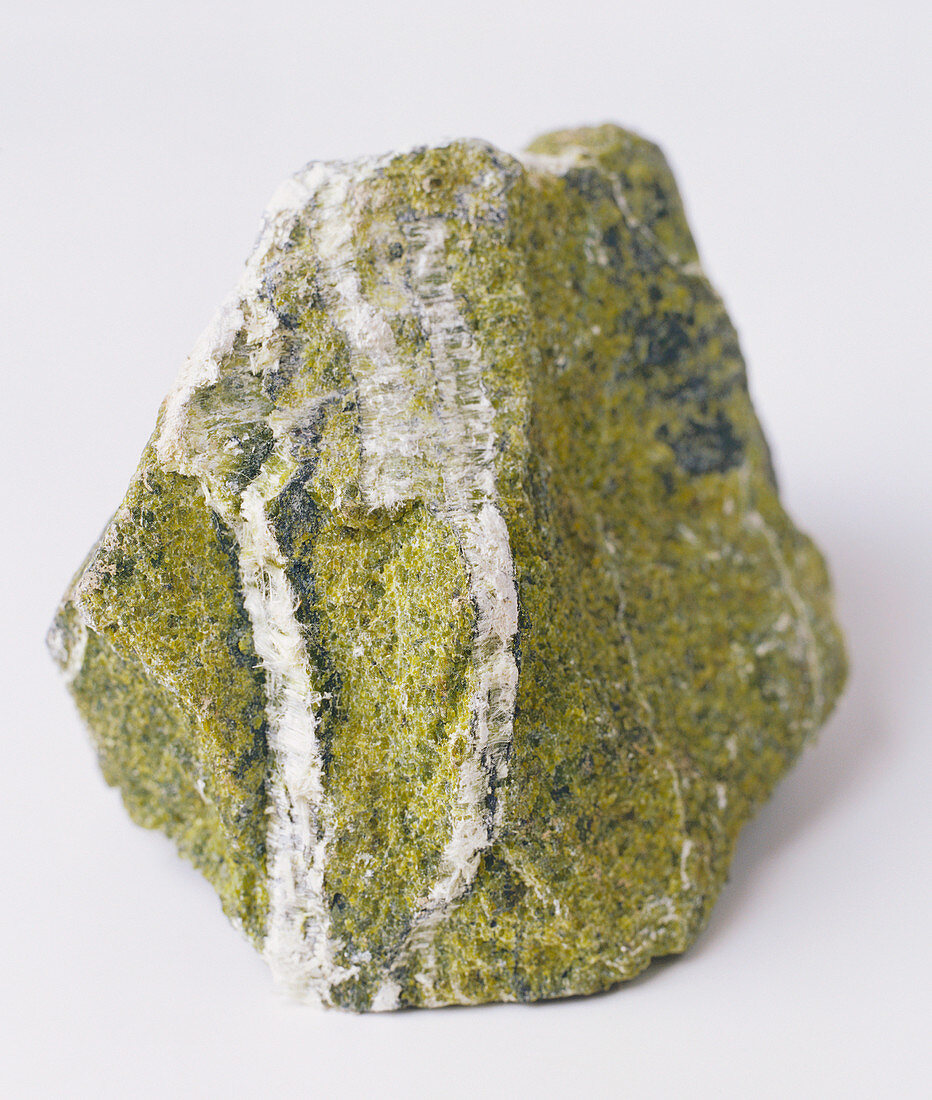 Serpentine groundmass with chrysotile
