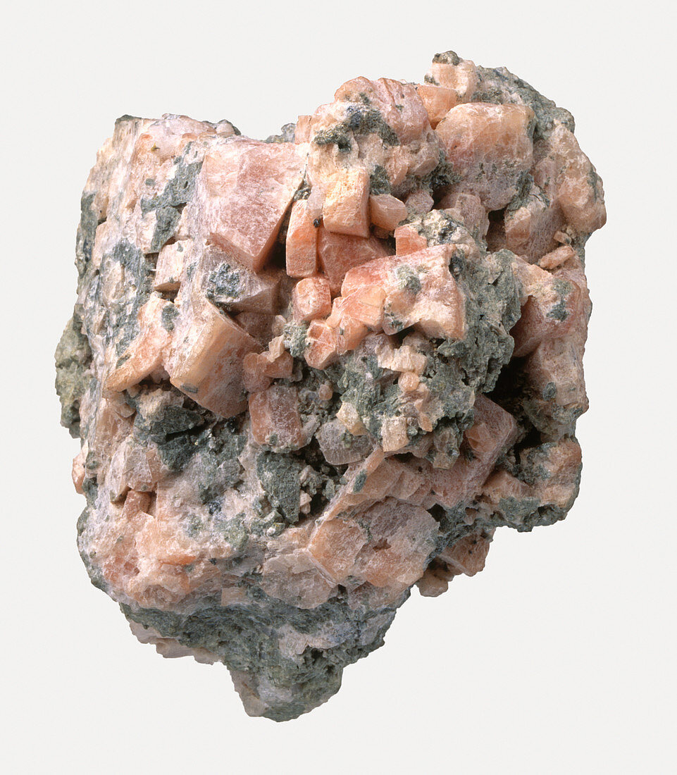 Anorthite crystals in rock groundmass