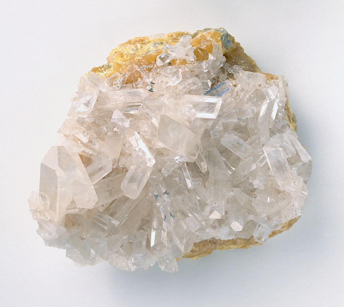 Celestine crystals in sulphur groundmass