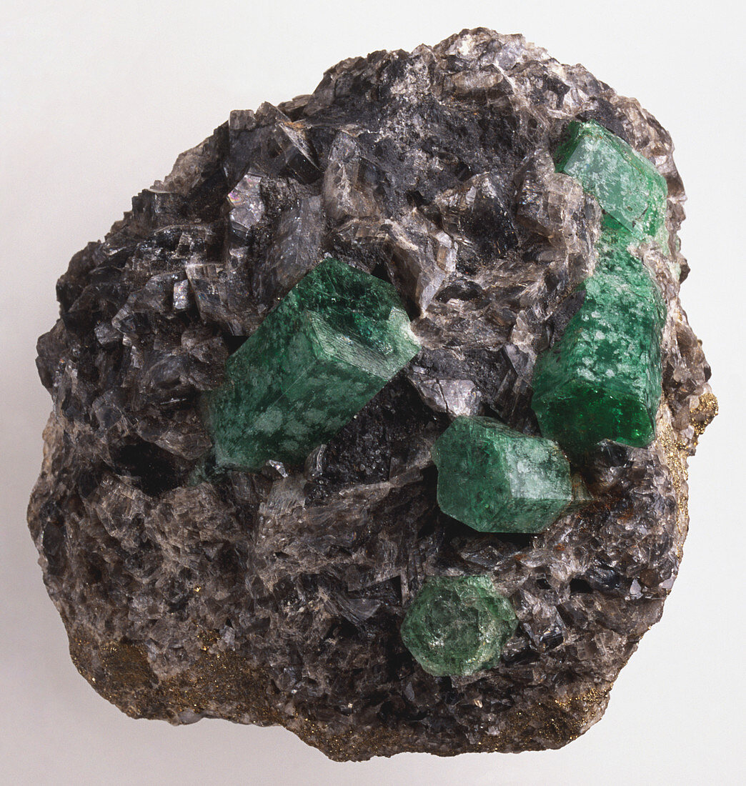 Emerald in Rock Groundmass