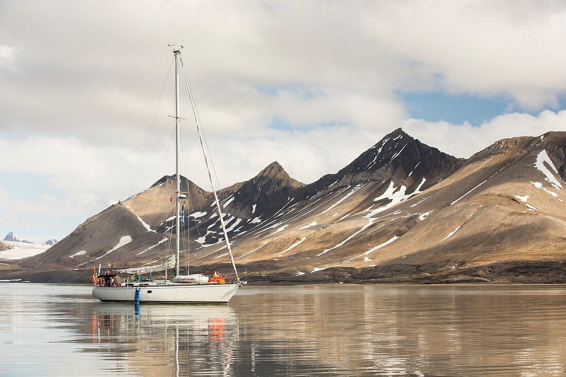 A sailing boat,Svalbard