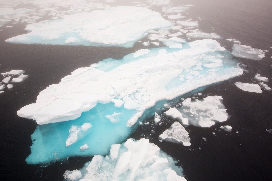 Rotten sea ice at over 80 degrees North