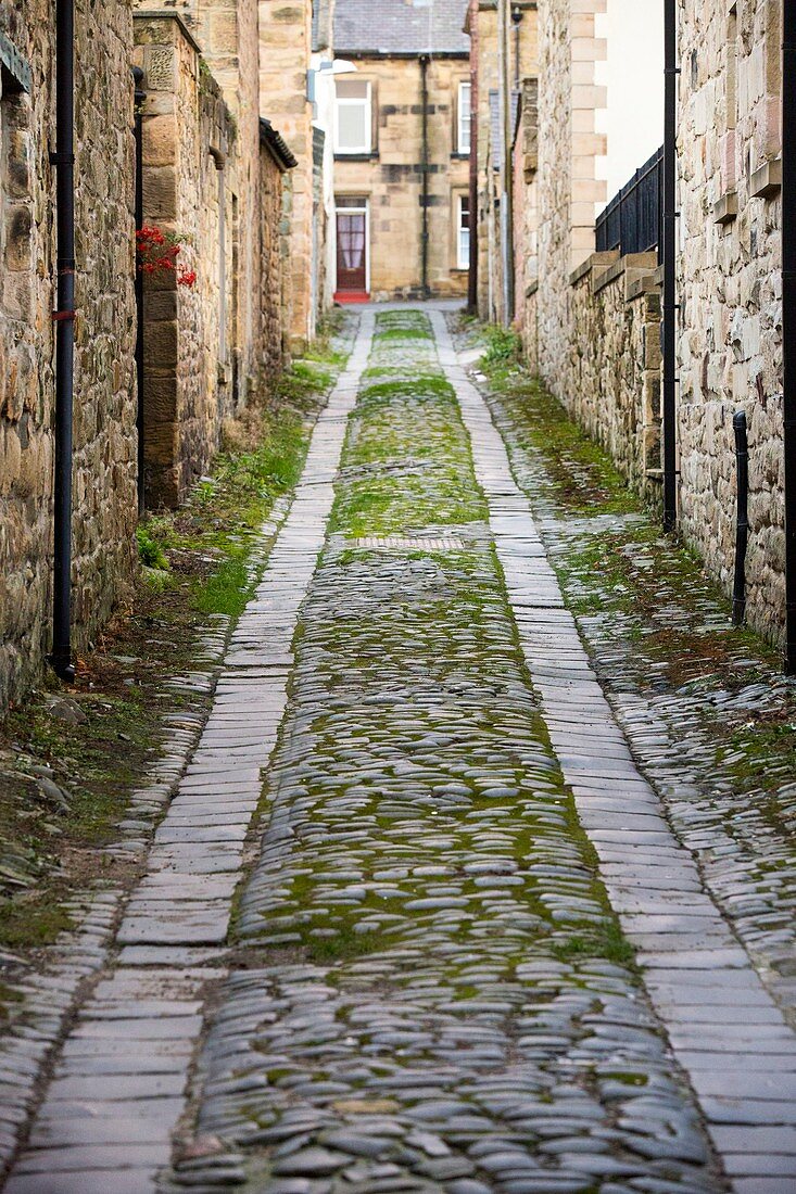 old cobbled back street in Alnwick