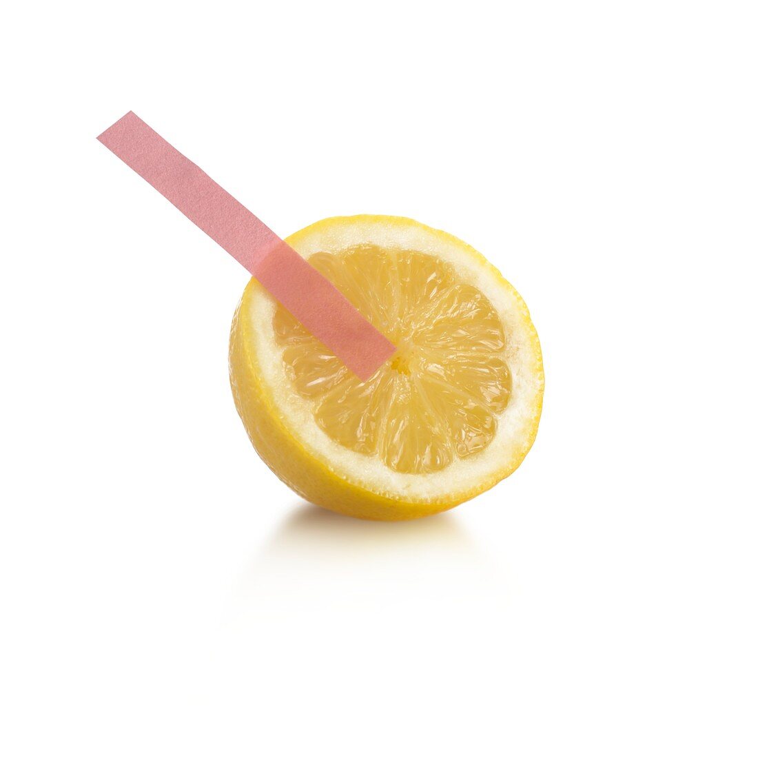 Litmus paper test on a lemon