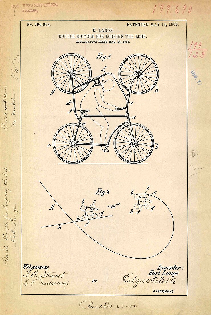 Double bicycle patent,1905
