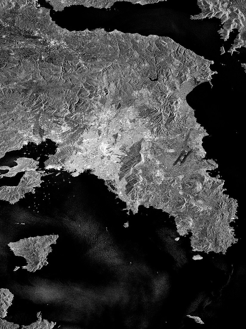 Attica peninsula,Greece,satellite image