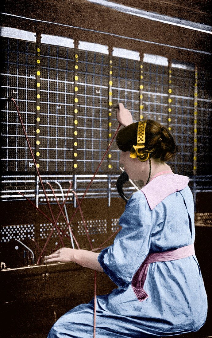 Telephone switchboard operator,1914