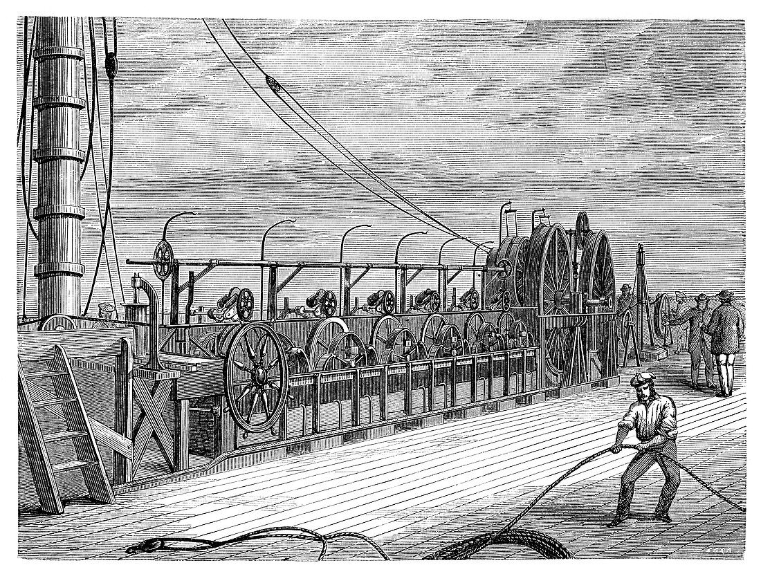 Atlantic telegraph cable laying,1865