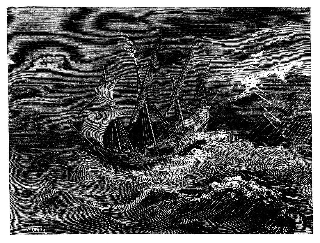 St Elmo's fire on Columbus's ship,1492