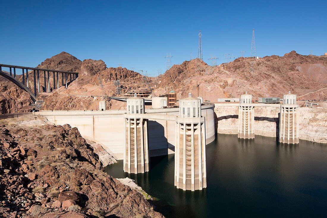 Intake towers for the Hoover Dam
