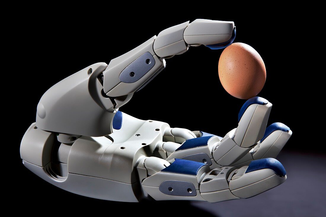 PR2 robot hand holding an egg