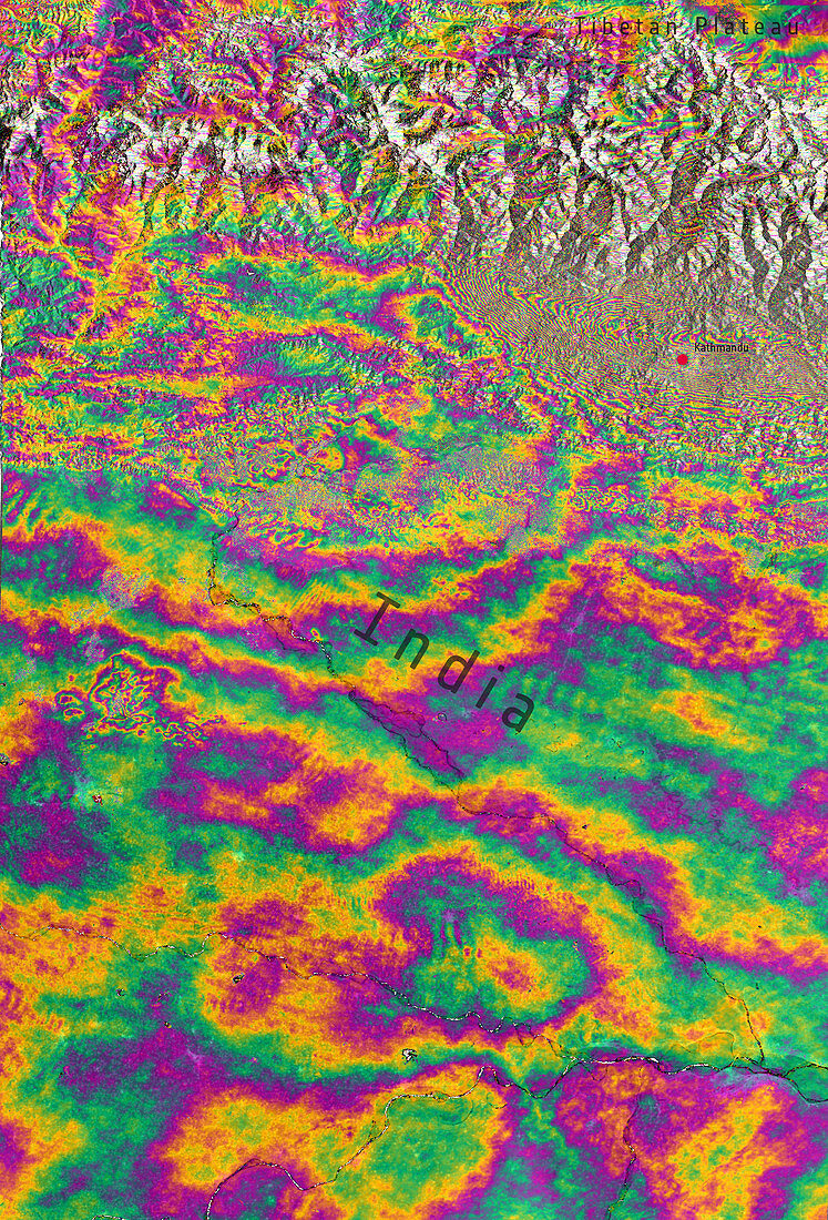 Nepal earthquake deformation,2015