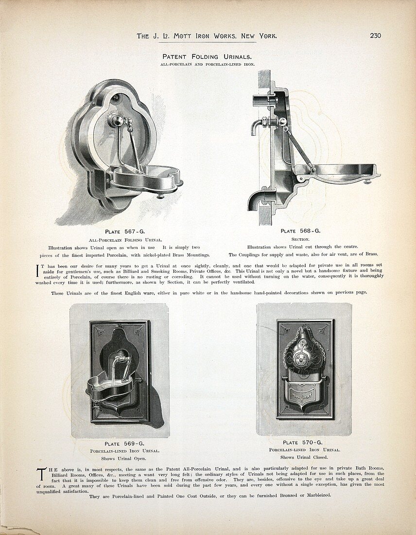 Folding urinal patent,1884