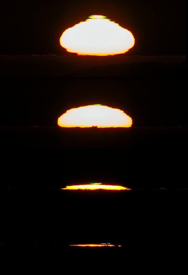 Setting sun,composite image