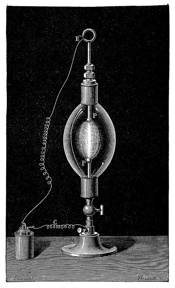 Carbon electric arc lamp,1800s
