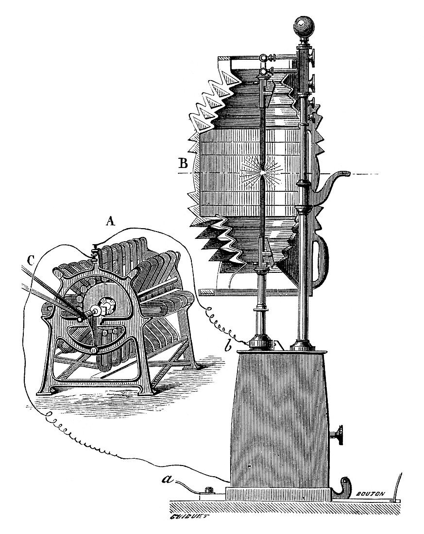 Lighthouse electric light,19th century