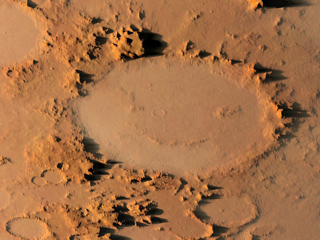 Happy face crater,Mars,artwork
