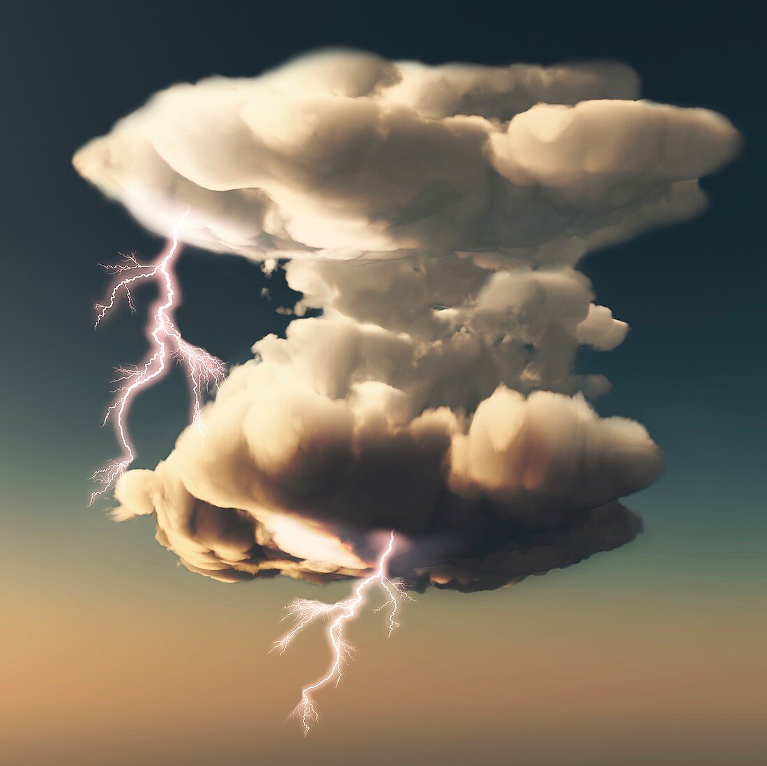 Cumulonimbus storm cloud,illustration