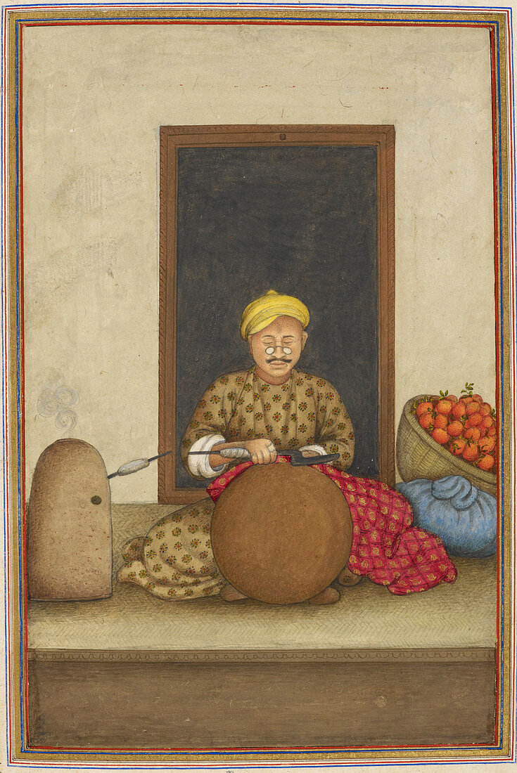 Indian embroiderer,illustration