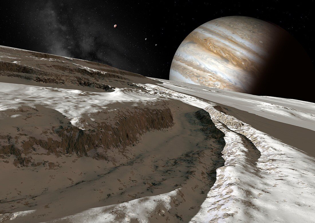 Jupiter from Europa,illustration