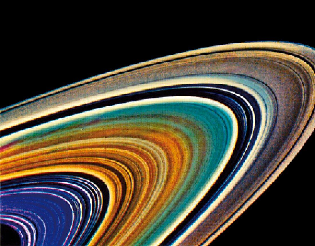 Saturn's rings,Voyager image