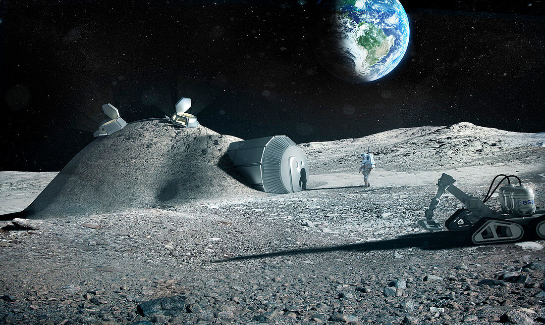 3D printed lunar base,illustration