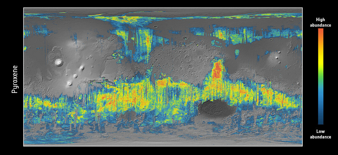Mars pyroxene mineral map
