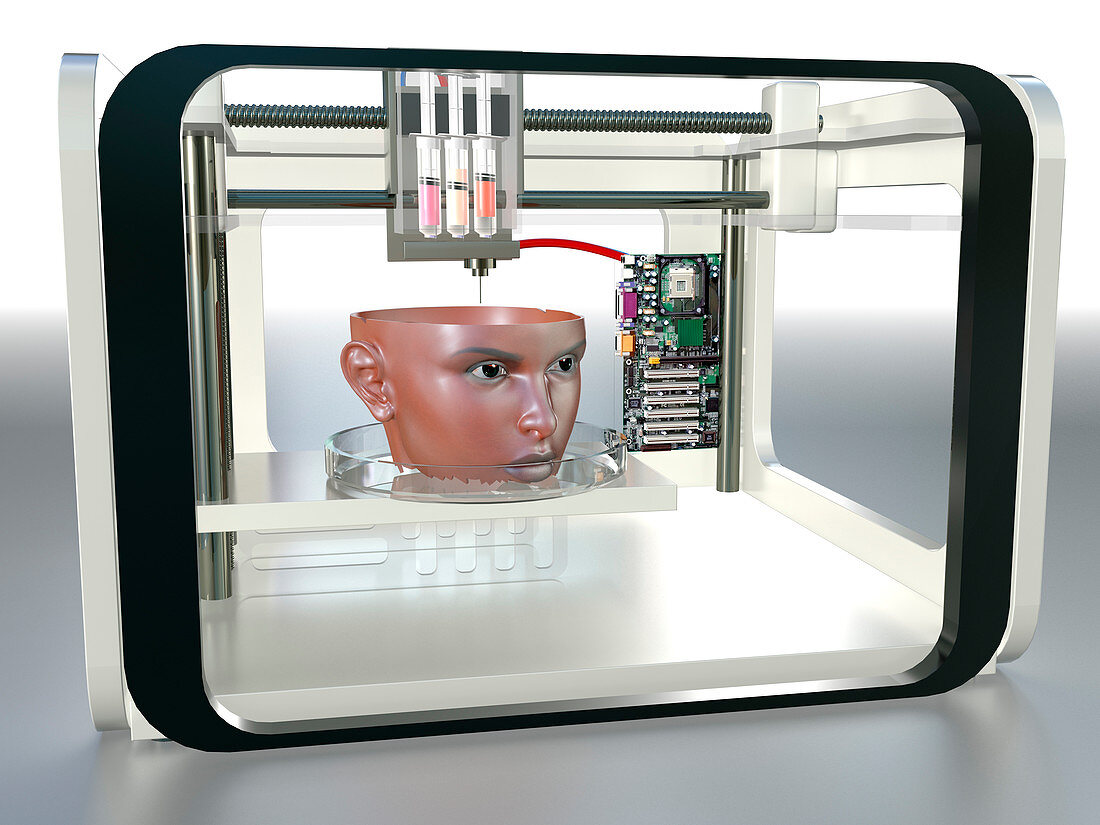 3D printed face,conceptual image