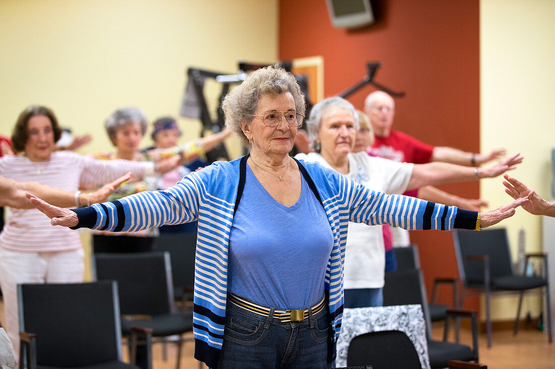 Exercise class for active elderly