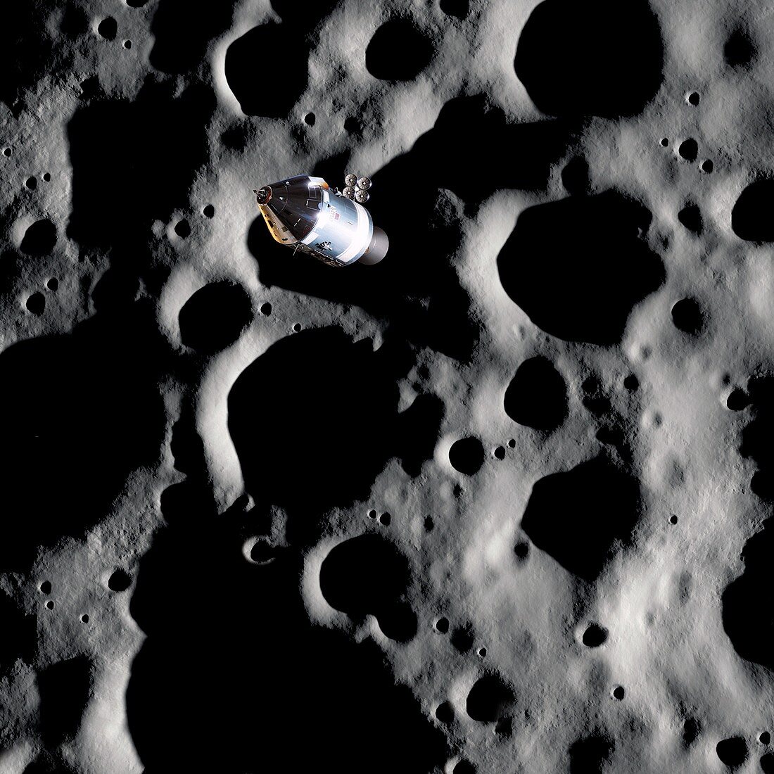 Apollo spacecraft in lunar orbit