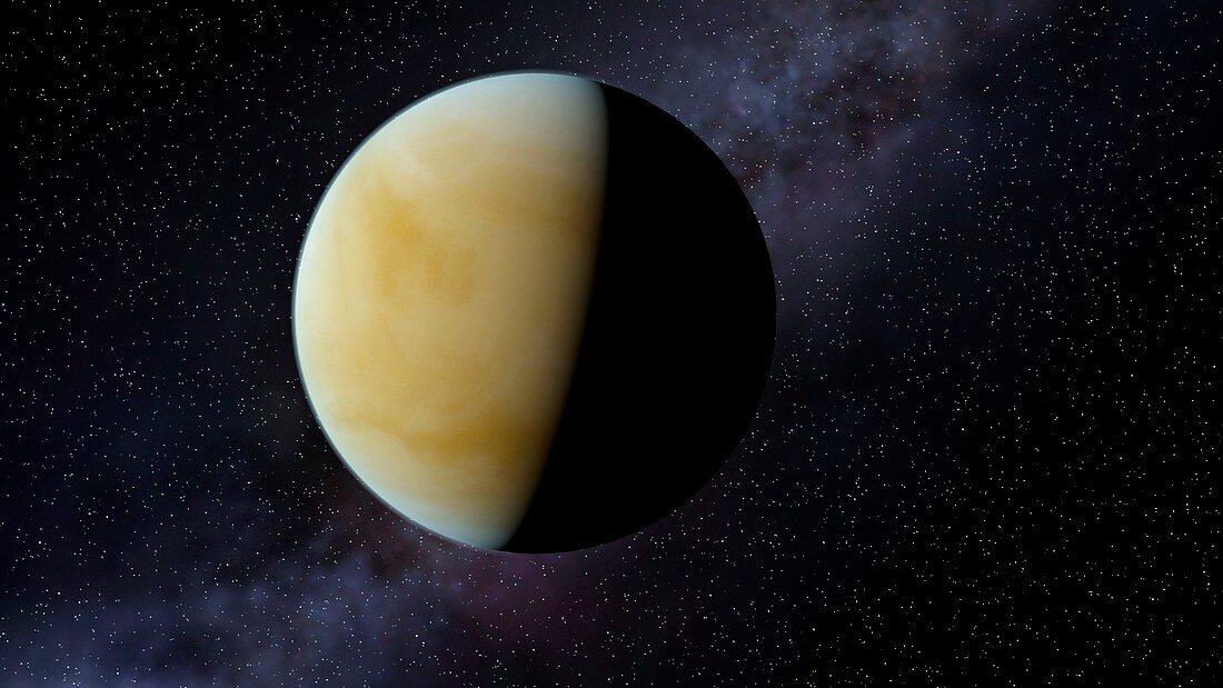 Venus and its cloud cover,illustration