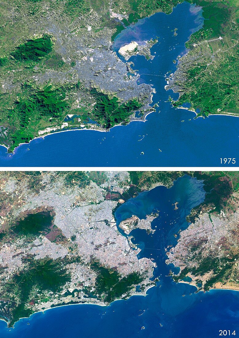 Rio,Brazil,urban spread,1975 and 2014