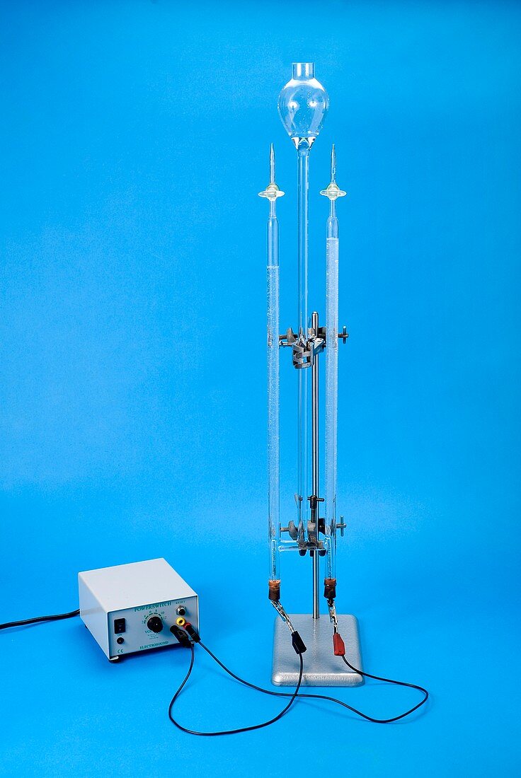 Hofmann voltameter in use