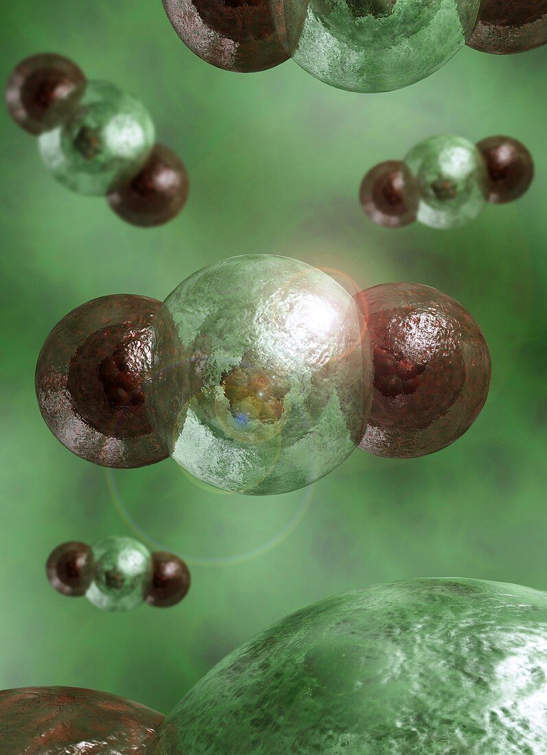 Carbon dioxide molecules,illustration