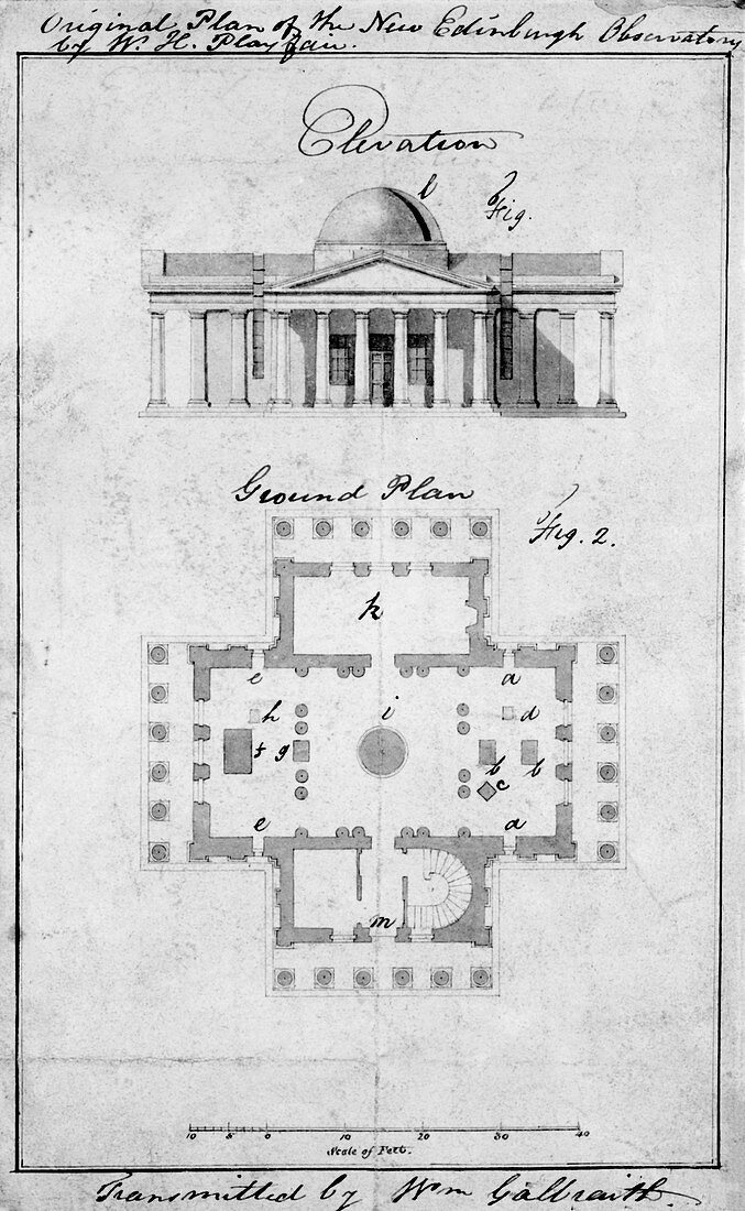 Calton Hill Observatory plans,1810s