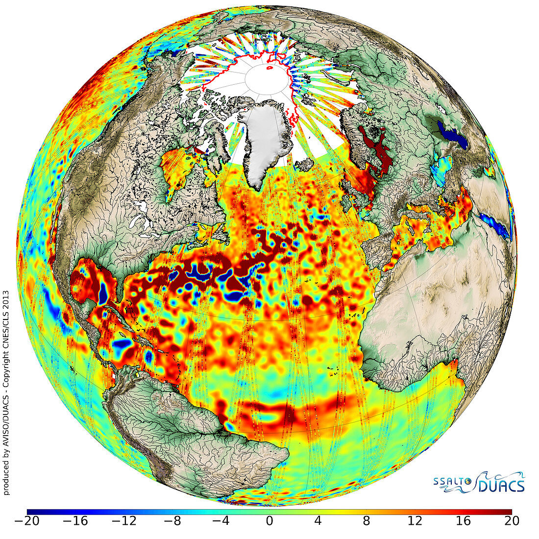 Sea level anomalies,satellite image