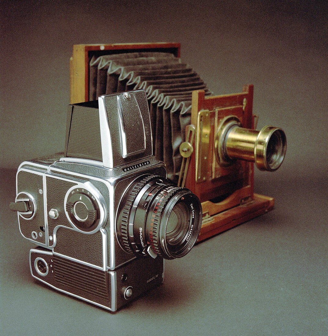 Cameras,1970s and 19th century