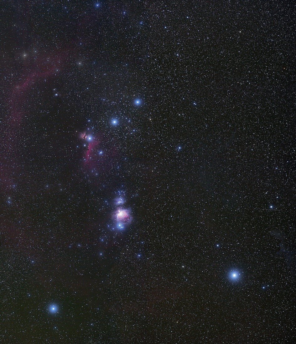 Orion's Belt and nebulae