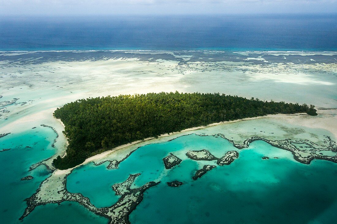 Aerial view of St Joseph Atoll